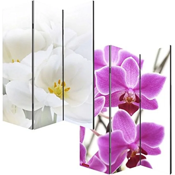 Foto-Paravent Paravent Raumteiler Trennwand M68 ~ 180x120cm, Orchidee