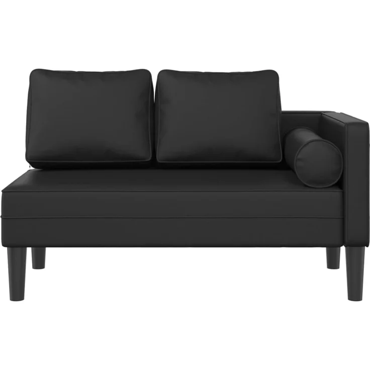 vidaXL Chaiselongue mit Kissen, Schwarz Kunstleder, 116,5 x 62 x 57,5 cm – Bild 3