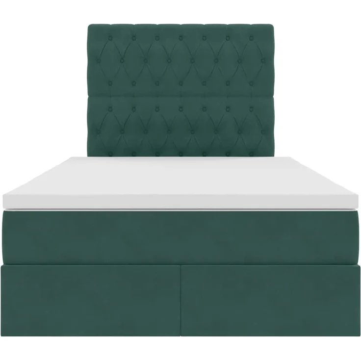 vidaXL Aufbewahrungsbett mit Matratze Dunkelgrün 120 x 200 cm Samt 3372084 – Bild 7