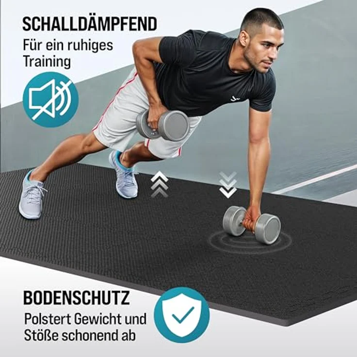 monzana Bodenschutzmatte, 18-St, Rutschfest, EVA-Schaumstoff, Bodenschutz, 30x30cm, Fitnessmatte, Pool – Bild 7
