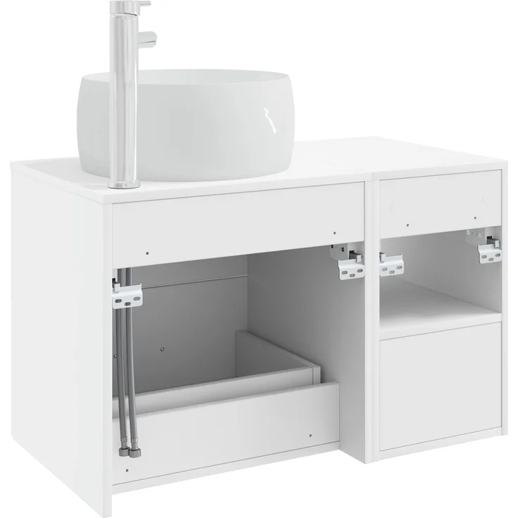 vidaXL Wandmontiertes Badezimmermöbel-Set 2 stk. Weiß 3403920 – Bild 6