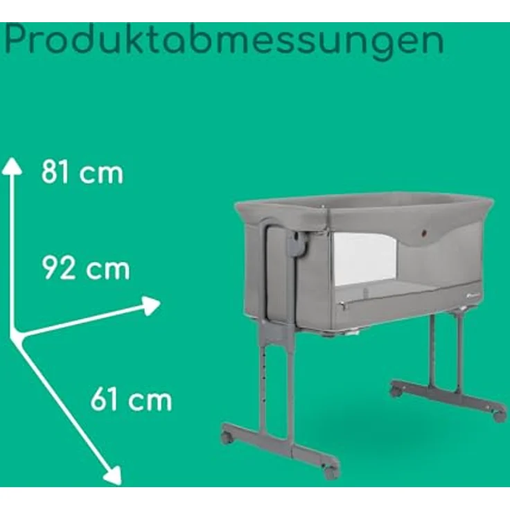 bebeconfort 2in1 Beistellbett & Stubenwagen Amara, ab Geburt bis 9 kg, mit Matratze und Reisetasche, Tinted Gray – Bild 8