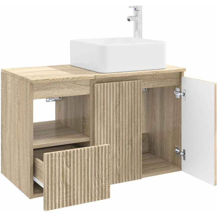vidaXL Badezimmerschrank-Set 2 stk. Sonoma-Eiche 83 x 35 x 80 cm 3404066 – Bild 4