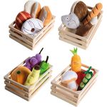 roba Nahrungsmittelgruppen - 4 Körbchen mit Zubehör für Kaufladen und Kinderküche