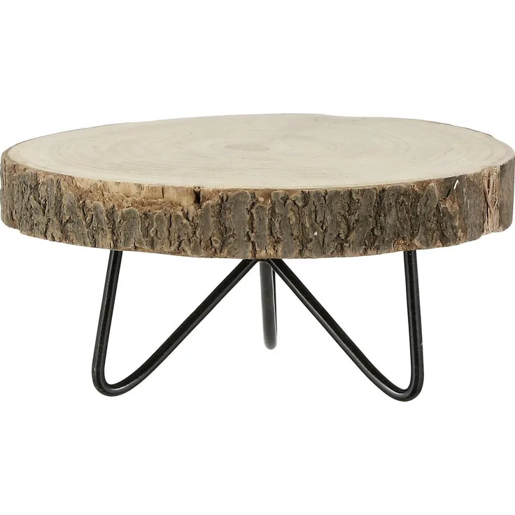 Mica Beistelltisch Pia hellbraun Paulownia Holz Ø 29 x 14 cm