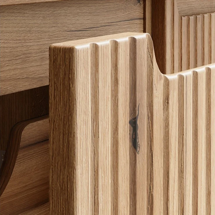 Lomadox Waschbeckenschrank NEWPORT-56-EVOKE 80 cm breit in Eiche, gerillte Front, 2 Schubladen – Bild 2