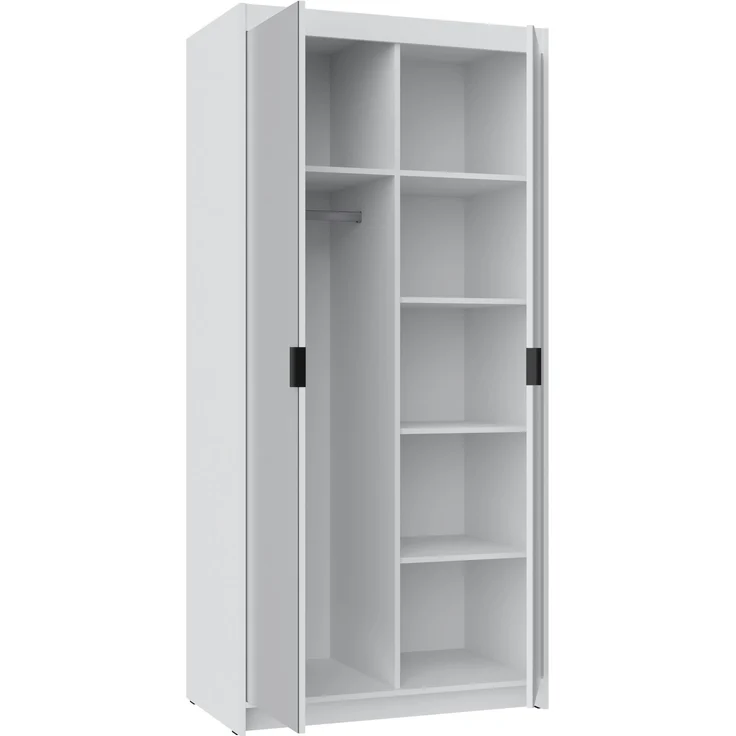 AX LIVING Schrank Spiegel Eiche Lefkas Kleiderschrank Storicos 2T 89,7 – Bild 4