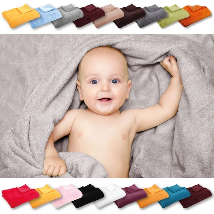 Babydecke Mikrofaser Bestcount 70x100 cm hellgrau - steingrau – Bild 2