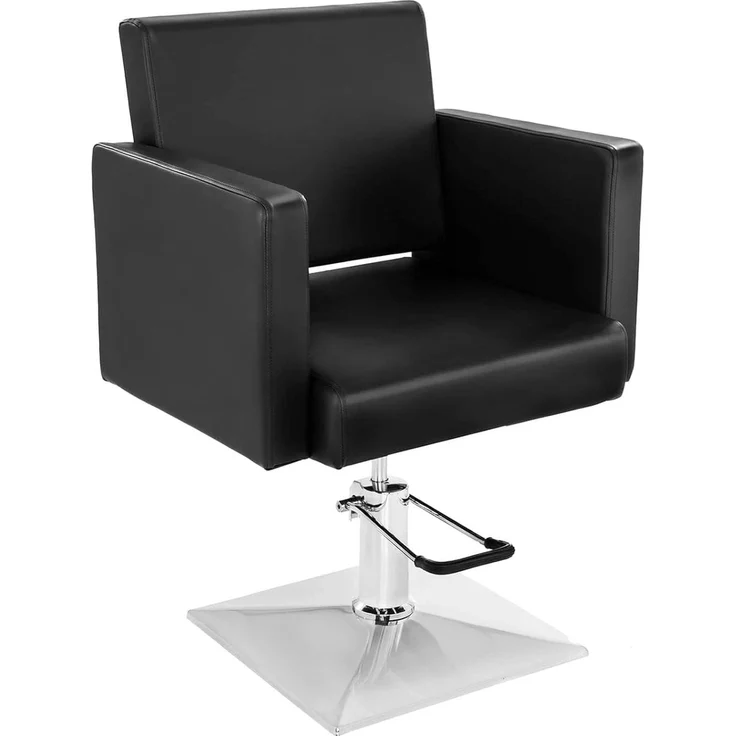 Physa Armlehnstuhl Friseurstuhl Hydraulisch Friseursessel Bedienungsstuhl 200 Kg 360°, Schwarz – Bild 1