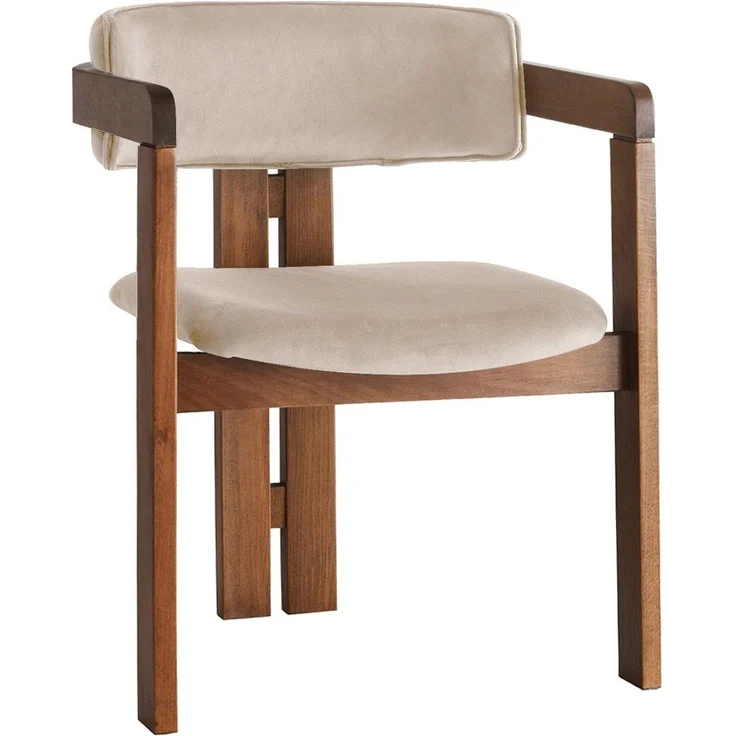 Skye Decor 'CO - 013' Stuhl, Walnuss / Beige, 58 x 76 x 49 cm – Bild 3