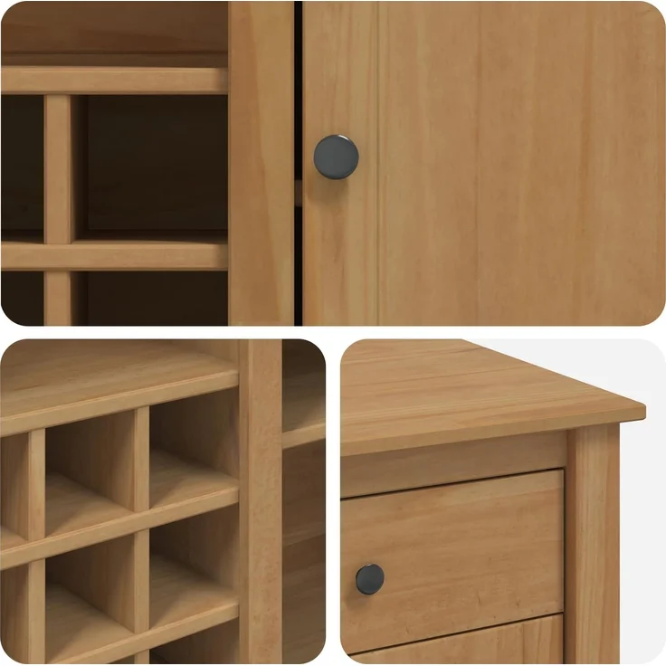 vidaXL Küchentrolley mit Tür PANAMA 2 pcs Honigwachs 112 x 77 x 90 cm 3425392 – Bild 8