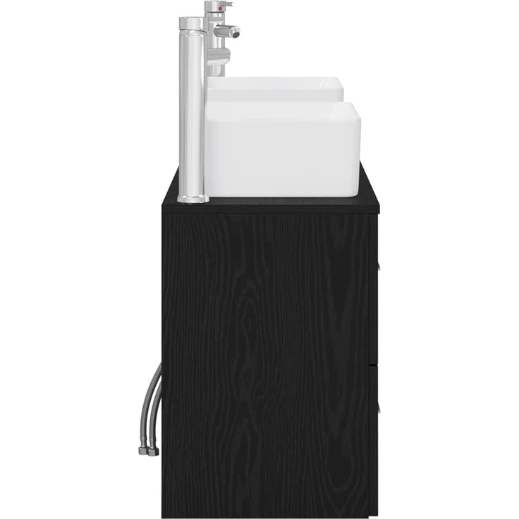 vidaXL Badezimmerschrank-Set 3 stk. Schwarz 136 x 35 x 80 cm 3405860 – Bild 6
