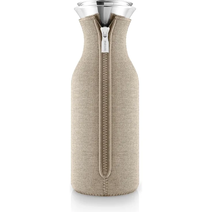 Eva Solo Kühlschrankkaraffe, Borosilikatglas, Edelstahl, Silikon, Pearl Beige, 1 L, 568006