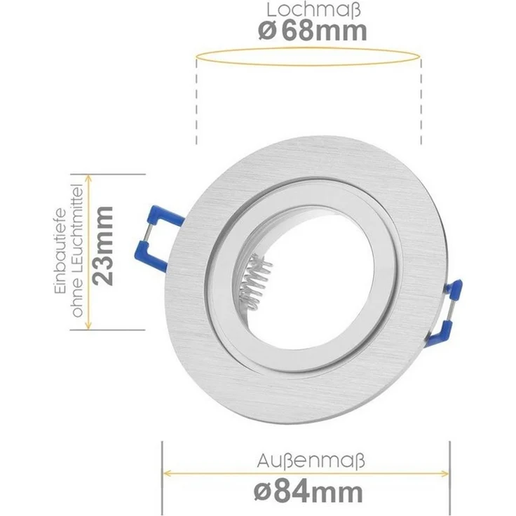 Sweet LED Deckenspot Bad IP44 spots 4 stück Aluminium badezimmer GU10, ohne Leuchtmittel, Einbauspots, Deckenspots, Einbaustrahler, Deckenlampe – Bild 2