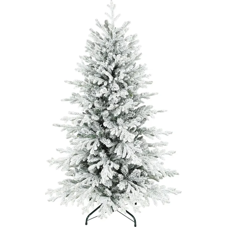 HOMCOM Künstlicher Weihnachtsbaum 1162 Zweige, Kiefernbaum, Realistisches Aussehen, Grün+Weiß
