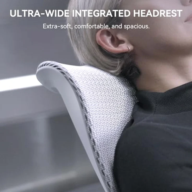 SIHOO Doro S300 Ergonomischer Bürostuhl, Computerstuhl, Gaming-Stuhl mit dualem dynamischem Lendenwirbelstützsystem, 6D-koordinierten Armlehnen, verstellbarem Rollstuhl (Weißem Samt-Mesh) – Bild 4