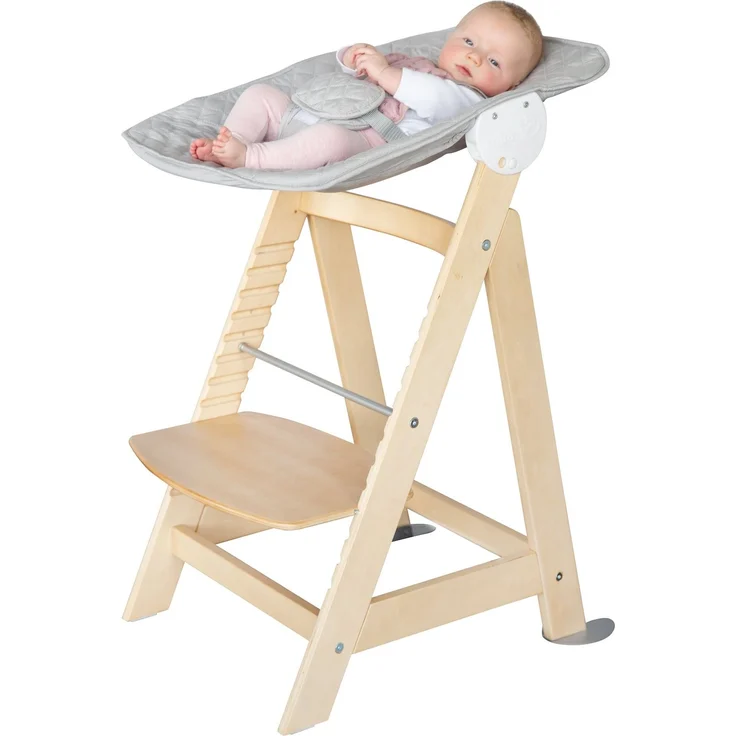 roba Treppenhochstuhl 'Born Up' - Set 2 in 1 - 'roba Style' grau - mit Liegefunktion - ab Geburt - Natur – Bild 7