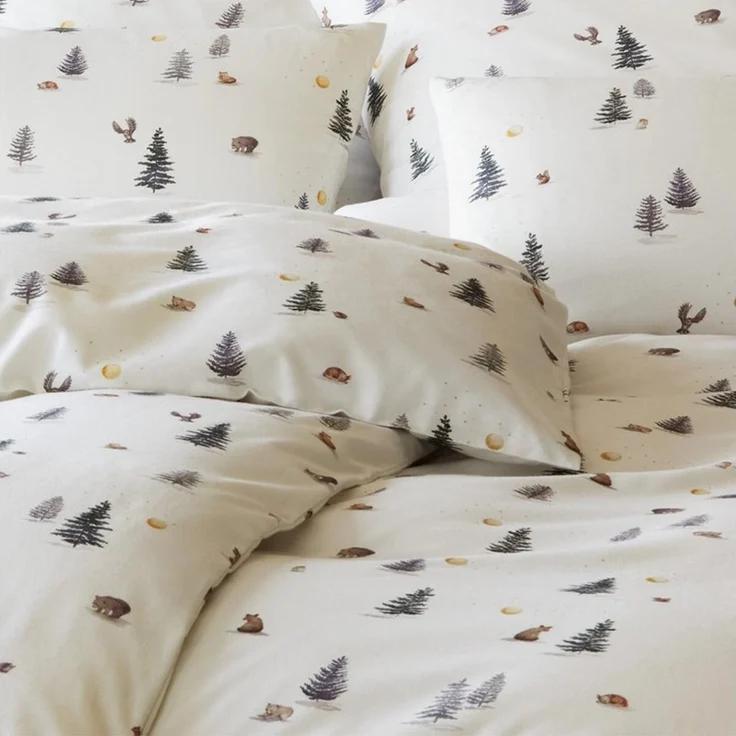 Elegante Bettwäsche Winterwald, Flanell, 2 teilig – Bild 2