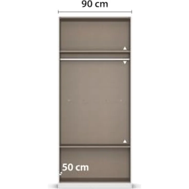Rauch Möbel LUNIK, Kleiderschrank, Farbe Fango, Breite 91 cm | Schrank mit patentiertem Schnellmontagesystem, 2-türig, Push-to-open-Funktion, Zubehör Classic, Homeoffice, Garderobe – Bild 9