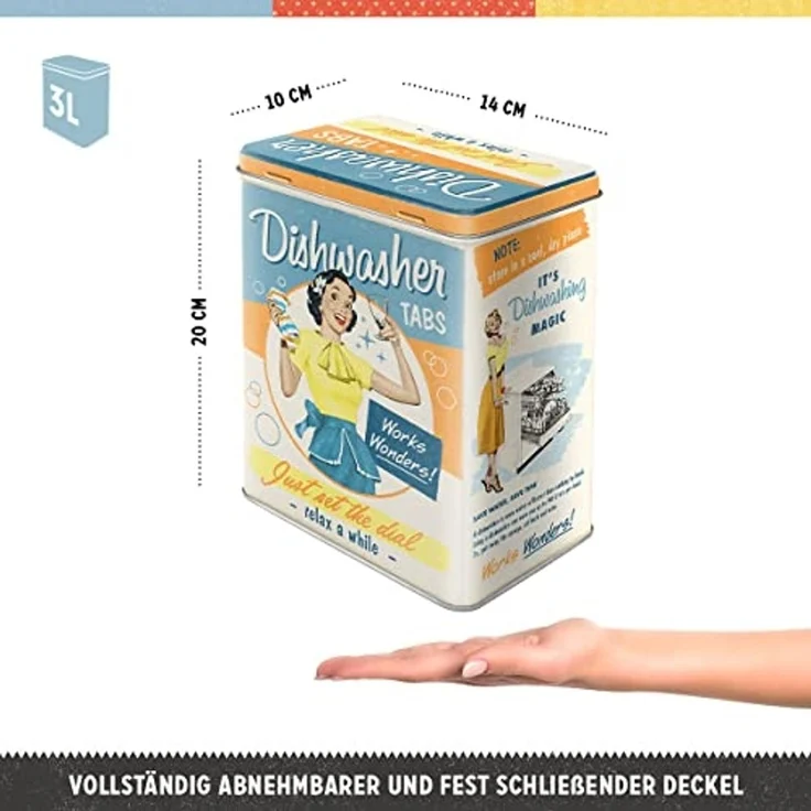 Nostalgic-Art Vorratsdose Metall Kaffeedose Blechdose Müslidose -Dishwasher Tabs – Bild 2