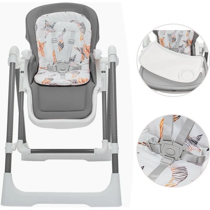 Baby Vivo Hochstuhl Kinderhochstuhl 3in1 / Babywippe für Kinder - Lulu in Grau – Bild 2