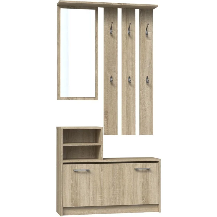 TOPESHOP GARDEROBEN-SET TRAUMGARDEROBE Laminierte Spanplatte Sonoma 85x180 cm (H 180 x T 24 x B 85 cm) – Bild 1