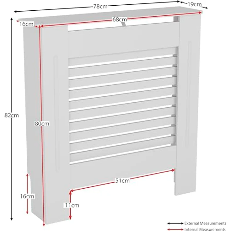 Vida Designs Milton Heizkörper-Abdeckung, moderner, weiß-lackierter Schrank aus mitteldichter Faser-Platte, klein – Bild 3