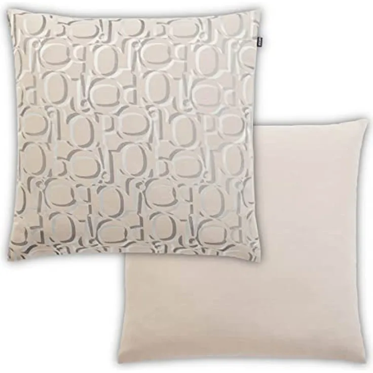 Joop! Kissenhülle Ornament, Beige, 50x50 cm, hochwertige Qualität, pflegeleicht, Reißverschluss