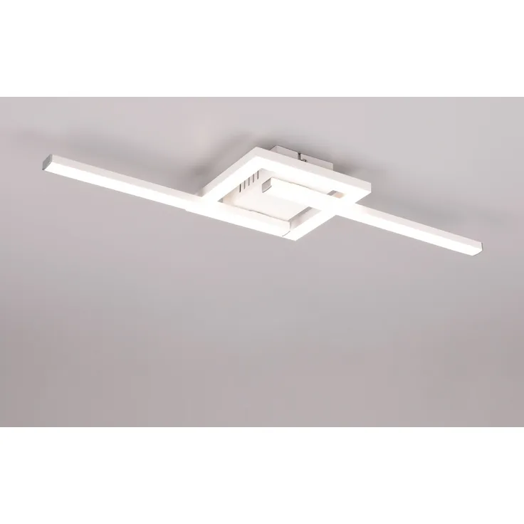 LED Deckenleuchte, Metall, weiß, matt, L 54 cm