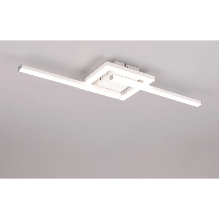 LED Deckenleuchte, Metall, weiß, matt, L 54 cm – Bild 1