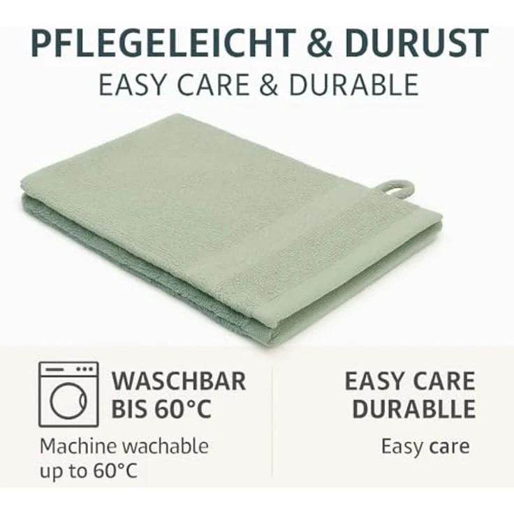 Betz Waschhandschuh 10 Stück Waschhandschuhe Premium 16x21 cm Farbe heugrün - tannengrün, (10-St) – Bild 6