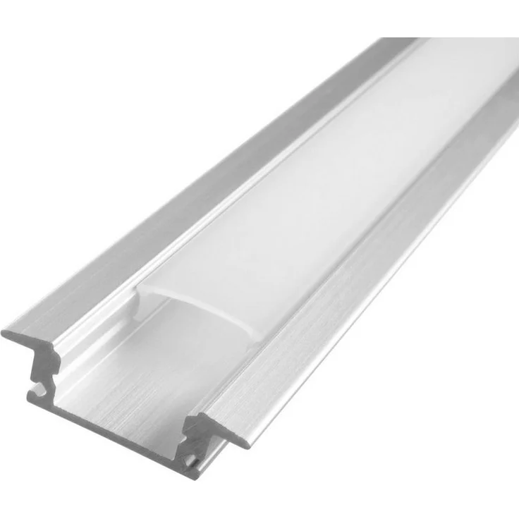 2 Meter Aluprofile Alu Schiene Profil LED Kanal Schiene für LED Strip Profil D mit Milchglas Abdeckung Profil D – Bild 3