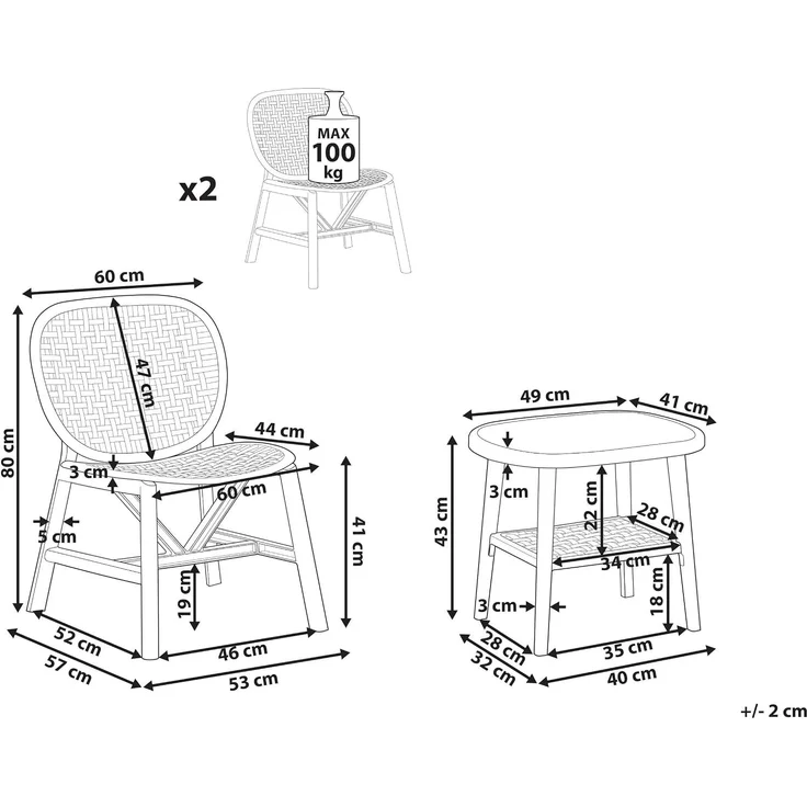 Bistro Set SICELLE Grün – Bild 3