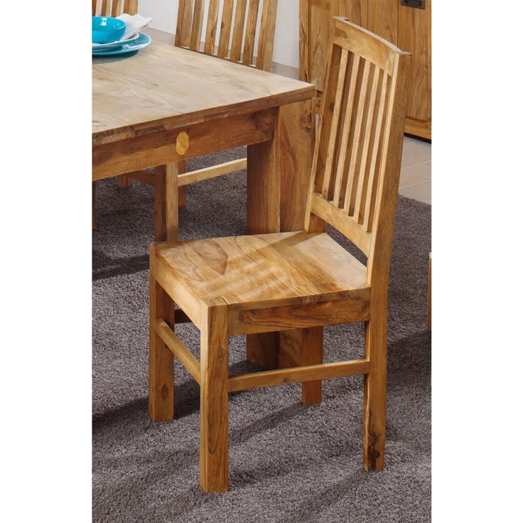 Stuhl Sheesham 45x45x100 braun geölt NATURE BROWN #81 – Bild 7