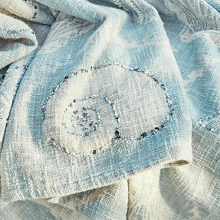 Mirabeau Tagesdecke Plaid Calerand weiß/blau – Bild 2