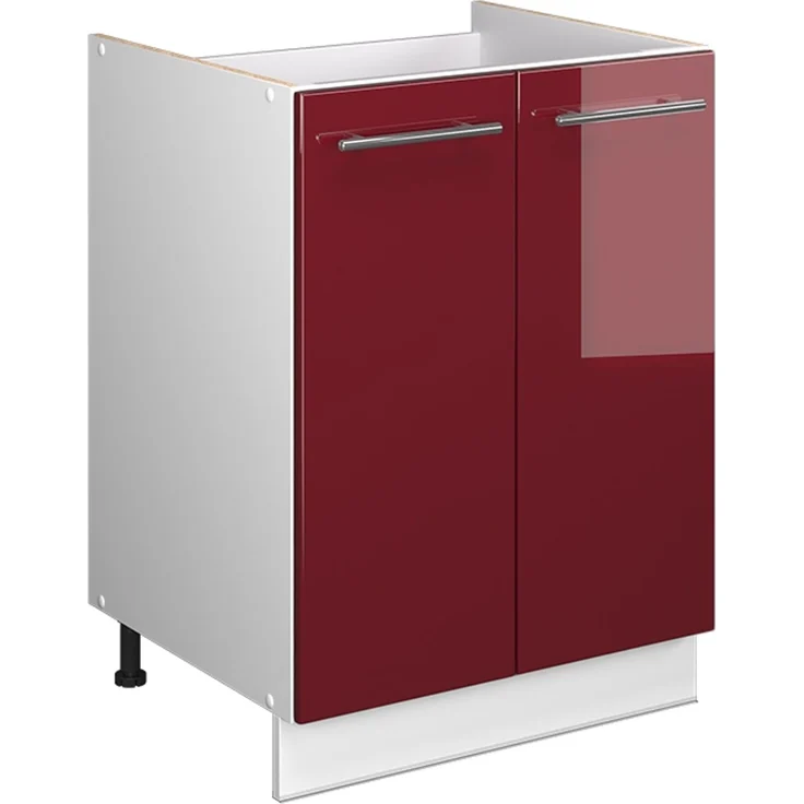 Spülenunterschrank Fame-Line Bordeaux Hochglanz/Weiß 60 cm Vicco – Bild 1