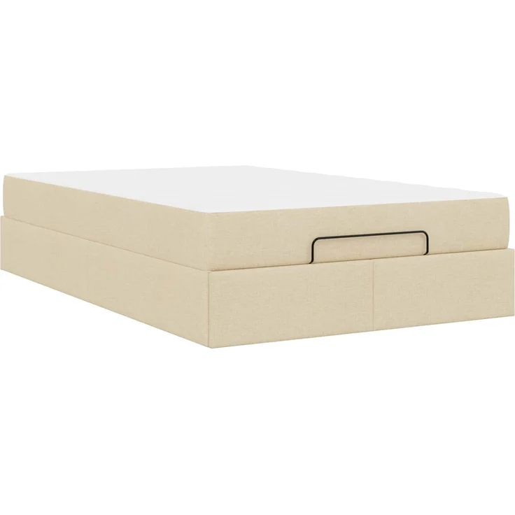 vidaXL Bettgestell mit Matratze mit Matratze 2 pcs Creme Stoff 3399485 – Bild 7