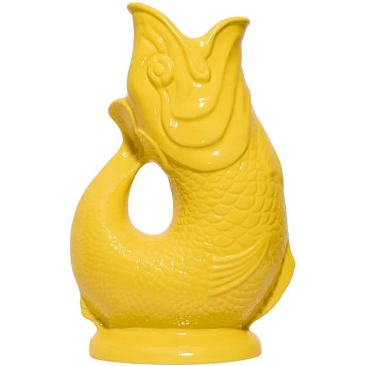 Gluckigluck Wasserkaraffe, (Original Gluggle Jug aus England), mit Gluckergeräusch, handgefertigt, ikonisches Fisch-Design, 1,2 L