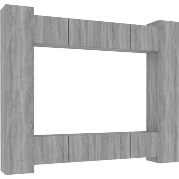 8-tlg. TV-Schrank-Set Grau Sonoma Holzwerkstoff [3114236]