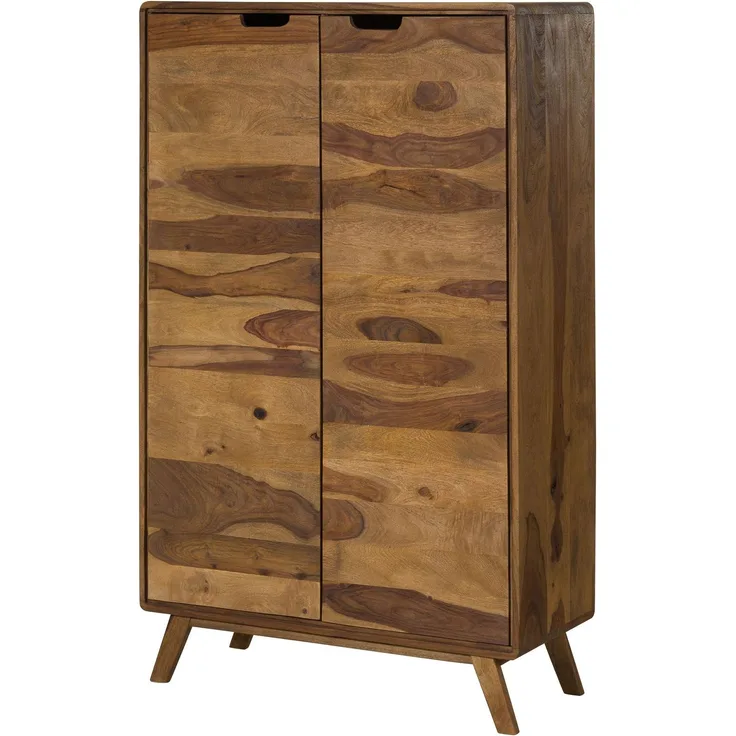 Highboard Sheesham 90x40x145 natur sandgestrahlt lackiert MALMÖ 2 #208