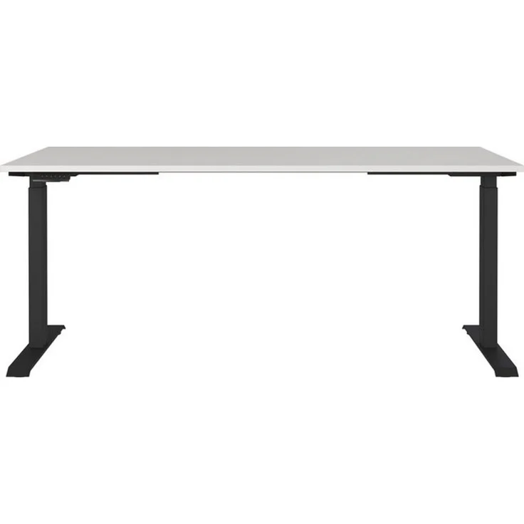 Germania Schreibtisch 7909-581, in Lichtgrau/Schwarz, EL. höhenverstellb, 180 x 120 x 80 cm (BxHxT) – Bild 4
