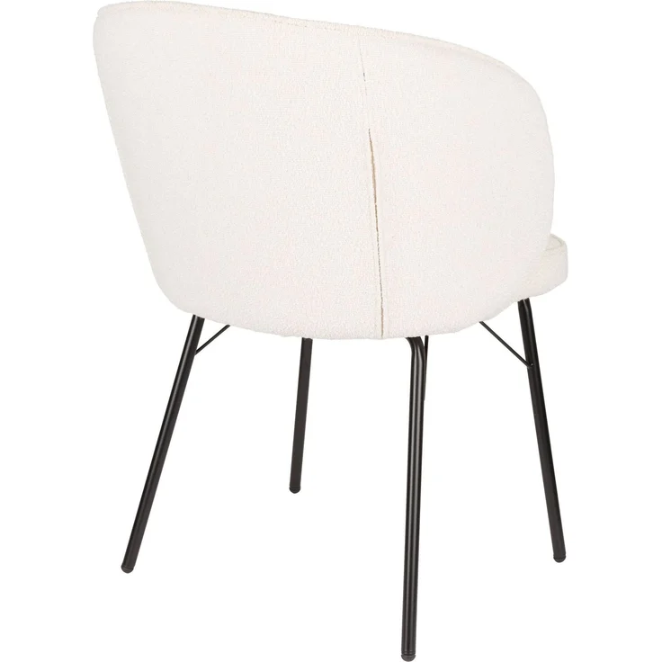 Esszimmerstuhl Joa im 2er-Set, Weiß gepolstert mit Gestell aus Eisen 59,5x60x81 cm – Bild 8