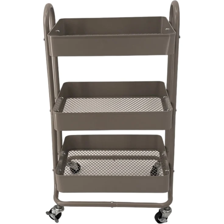 Servierwagen >RAJA< in grau, Lackiert, Metall - 46x78x34cm (BxHxT) – Bild 3