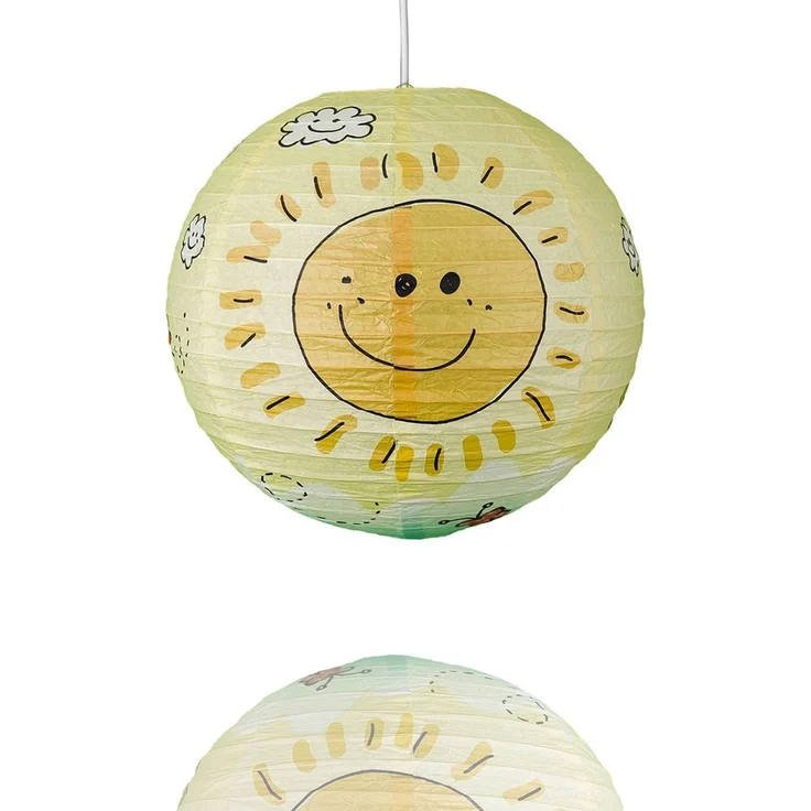 Papier Lampenschirm fürs Kinderzimmer mit fröhlichem Sonnen Motiv Ø 40cm – Bild 3