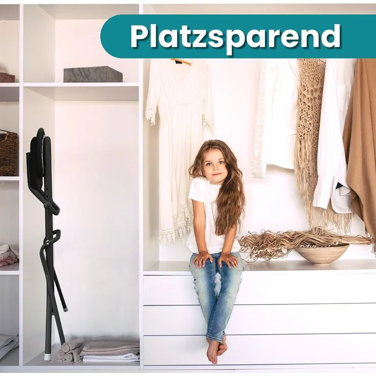 ELONEO Stehhilfe ELONEO Sitzhilfe/Bügelstehhilfe, mit Rückenkissen, belastbar bis 120kg, höhenverstellbar, rutschfest & platzsparend – Bild 5