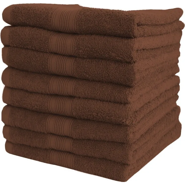 NatureMark Handtücher 8er-Set Frottier Handtücher 50x100cm, 100% Baumwolle (8-St), 8X Frottier Handtücher mit Aufhänger, 50 x 100cm, Schoko braun