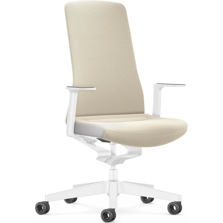 Interstuhl Bürostuhl Pure Interior Edition – Anpassung an Gewicht und Bewegung – ergonomische Smart-Spring Technologie (Beige | Weiß)