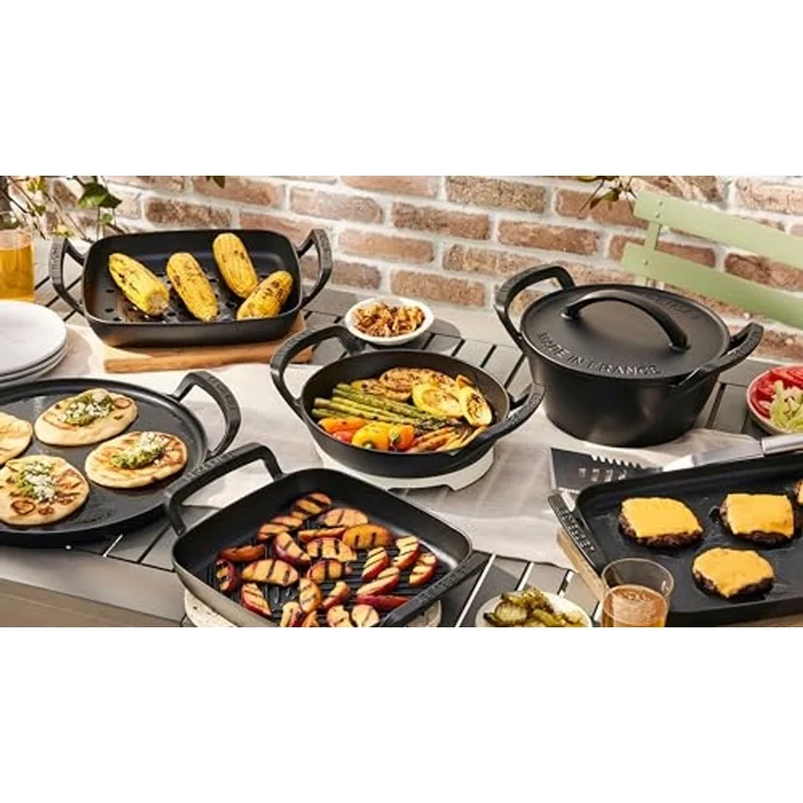 Le Creuset Grillplatte rechteckig BBQ Outdoor aus Gusseisen 40 cm – Bild 6