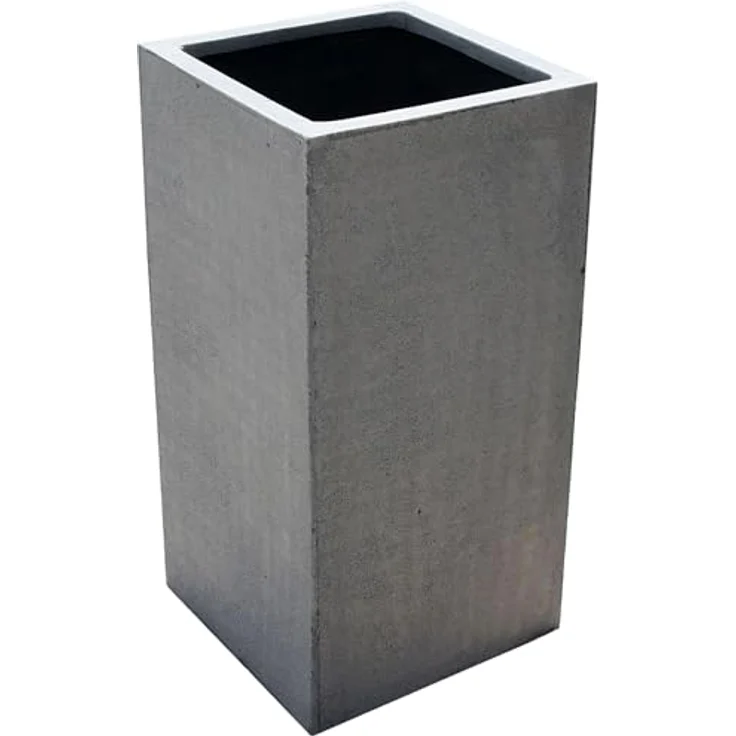 VIVANNO Pflanzkübel Fiberglas BLOCK Säule - Betongrau Beton-Design (1 St), 30x30x60 cm – Bild 2