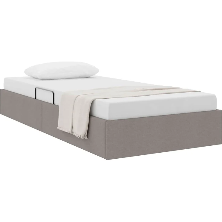 vidaXL Ottoman Bettgestell mit Speicher Taupe 90 x 190 cm Stoff 3442793 – Bild 3